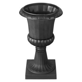 VEVOR Plastic Urn Planters, 15.8 x 26.4 Inch, 2 Pack Black Classic Flower Pots Front Porch Planters, Indoor & Outdoor Vase for Wedding, Party, Ev VEVOR Plastic Urn Planters, 15.8 x 26.4 Inch, 2 Pack Black Classic Flower Pots Front Porch Planters, Indoor & Outdoor Vase for Wedding, Party, Ev